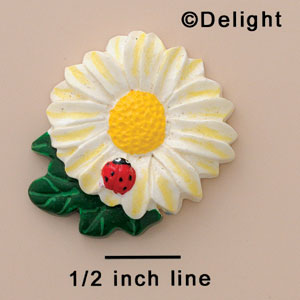 3242 - Flower Daisy Ladybug Medium - Resin Decoration (12 per package)