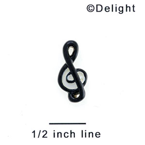 3254 - Clef Note BLACK & WHITE Mini - Resin Decoration (12 per package)