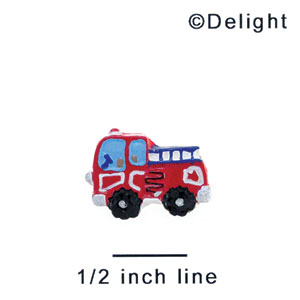 3291 - Fire Engine Mini Red - Resin Decoration (12 per package)