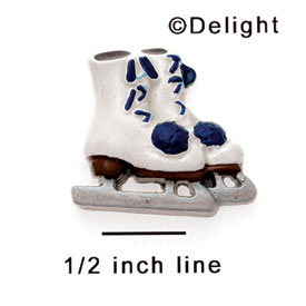 3292 - Ice Skate White Laces Blue - Resin Decoration (12 per package)