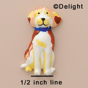 3293 - Dog Sitting Blue Collar Medium - Resin Decoration (12 per package)