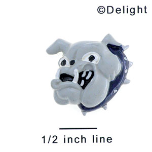 3360* ctlf - Bulldog Grey Collar Blue - Resin Decoration (12 per package)