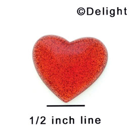 3386 - Heart Glitter Red Medium - Resin Decoration (12 per package)
