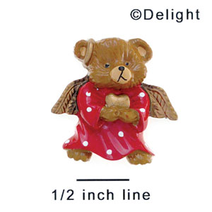 3391 - Angel Bear Red Dots White - Resin Decoration (12 per package)