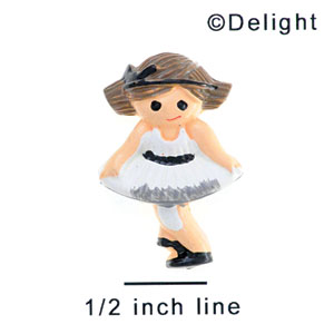 3400 - Ballet Girl Tutu White Medium - Resin Decoration (12 per package)