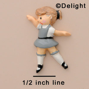 3401 - Ballet Girl Dance Gray Medium - Resin Decoration (12 per package)