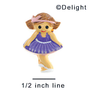 3402 - Ballet Girl Tutu Purple Medium - Resin Decoration (12 per package)