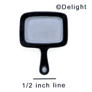 3451 - Hand Mirror Black - Resin Decoration (12 per package)