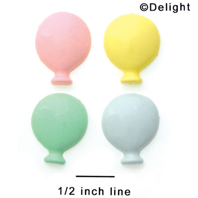 3454 tlf - Balloon Pastel 4 Assorted - Resin Decoration (12 per package)