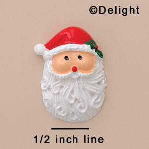 3520 ctlf - Santa Face Holly Medium - Resin Decoration (12 per package)