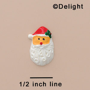 3521 ctlf - Santa Face Holly Mini - Resin Decoration (12 per package)