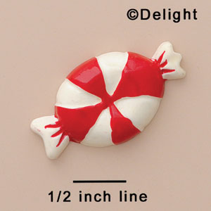 3526 - Candy Peppermint Red White - Resin Decoration (12 per package)