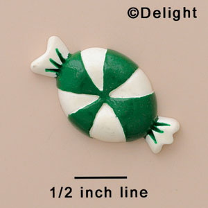 3527 - Candy Spearmint Green White - Resin Decoration (12 per package)