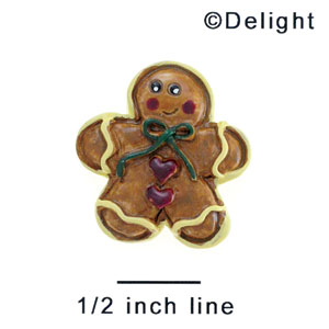 3532 - Gingerbread Boy Hearts Small - Resin Decoration (12 per package)