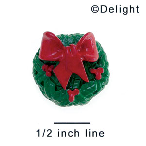 3536 - Wreath Bow Red - Resin Decoration (12 per package)