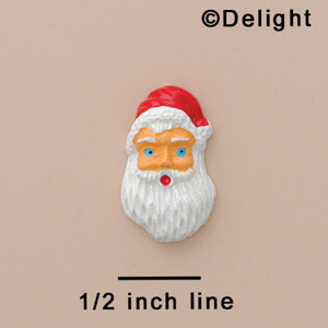 3544* - Santa Face Long Mini (Left & Right) - Resin Decoration (12 per package)