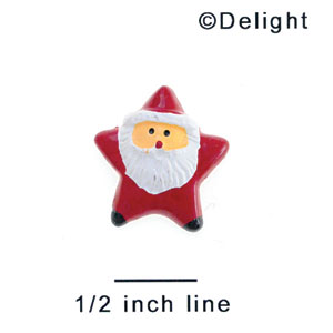 3548 - Santa Star Large Face Mini - Resin Decoration (12 per package)