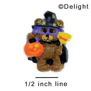 3572 ctlf - Witch Bear Mask Broom Hat Jack - Resin Decoration (12 per package)