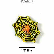 3591 - Spider Web Spider Orange - Resin Decoration (12 per package)
