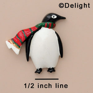 3599* - Penguin Scarf Red & Green (Left & Right) - Resin Decoration (12 per package)
