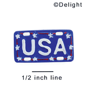 3604 - USA License Plate - Resin Decoration (12 per package)