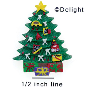 3607 - Christmas Tree School Medium - Resin Decoration (12 per package)