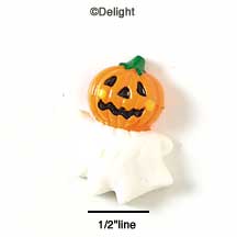 3616 - Ghost Jack O'Lantern Head Medium - Resin Decoration (12 per package)