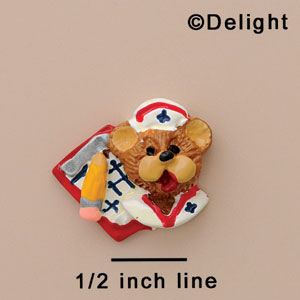 3668 tlf - Nurse Bear Face Charm Small - Resin Decoration (12 per package)