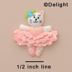 3868 tlf - Ballet Cat Pink Medium - Resin Decoration (12 per package)