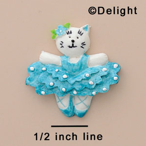 3869 - Ballet Cat Blue Medium - Resin Decoration (12 per package)