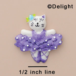 3870 - Ballet Cat Purple Medium - Resin Decoration (12 per package)