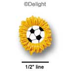 3872 - Soccer ball Mini Sunflower Back - Resin Decoration (12 per package)