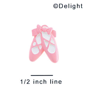 3873 ctlf - Ballet Shoes Pink Bow Small - Resin Decoration (12 per package)