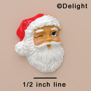 3937* ctlf - Santa Face Winking Bright - Resin Decoration (12 per package)