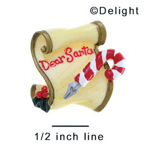 3939 - Letter Dear Santa - Resin Decoration (12 per package)