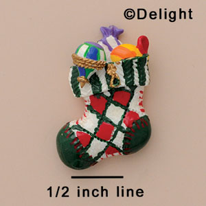 3942 ctlf - Stocking Red Check - Resin Decoration (12 per package)