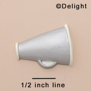 3960* - Megaphone Silver (Left & Right) - Resin Decoration (12 per package)