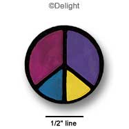 3971 - Peace Sign Medium - Resin Decoration (12 per package)