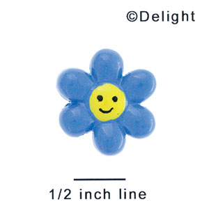 3975 - Daisy Smile Blue - Resin Decoration (12 per package)