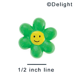 3976 - Daisy Smile Green - Resin Decoration (12 per package)