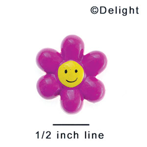 3978 tlf - Daisy Smile Pink - Resin Decoration (12 per package)