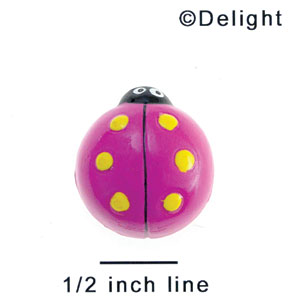 3986 - Ladybug Pink - Resin Decoration (12 per package)