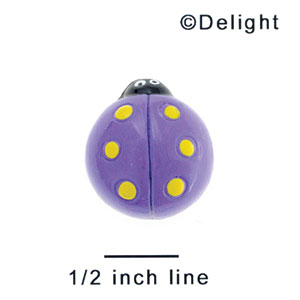 3989 - Ladybug Purple - Resin Decoration (12 per package)