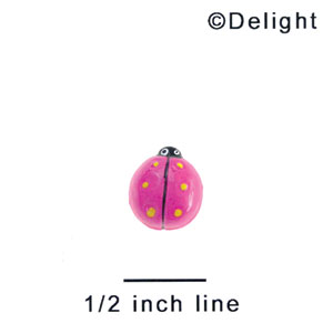 3990 - Ladybug Pink Mini - Resin Decoration (12 per package)