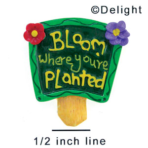 4047 - Garden Sign Bloom Medium Bright - Resin Decoration (12 per package)