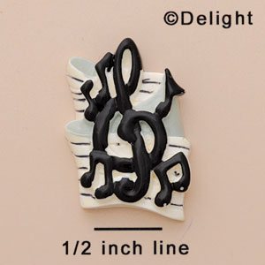 4172 - Music Collage Notes Black, White - Resin Decoration (12 per package)