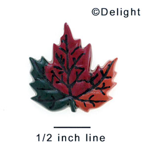 4185 - Leaf Orange Multi Medium - Resin Decoration (12 per package)