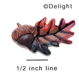 4186 - Acorn With Leaf Orange Medium - Resin Decoration (12 per package)