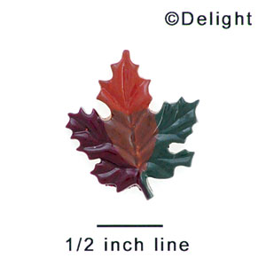 4187 - Leaf Orange Multi Small - Resin Decoration (12 per package)