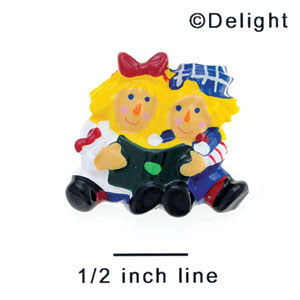 4190 tlf - Boy & Girl Rag Dolls - Flat Backed Resin Decorations (12 per package)